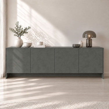 Microcement Dark interieurfolie sfeerbeeld - Steenlook 122 cm